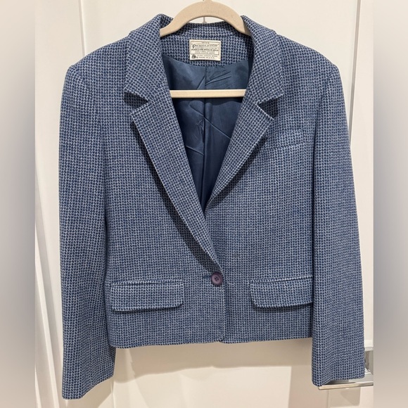 Pendleton Jackets & Blazers - Pendleton tweed Classic Blue Textured Blazer size 10 no size tag